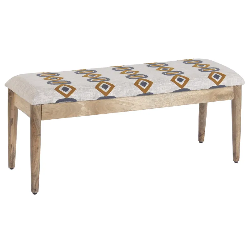 Bench Home ESPRIT Beige Multicolour Mango wood 113 X 35 X 45 CM